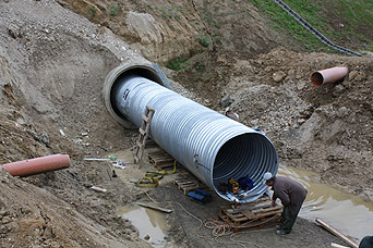 ViaCon Helcor corrugated steel pipe installation technology (concreting) 